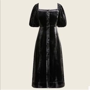 Gorgeous NEW J Crew Puff Sleeve black velvet dress